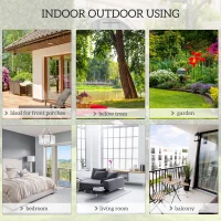 Outsunny Outdoor Hanging Rope Chair with Cotton Rope, Cotton-Polyester Blend Macrame Garden Hammock Chair with Seat Cushion, Support Backrest, for Patio, Garden, Porch, Dark Grey(m-5)