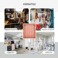 DURHAND Cassettiera Box Officina Muro in Plastica Porta Minuteria 60 cassetti Multiuso 38 × 16 × 47.5cm(m-4)