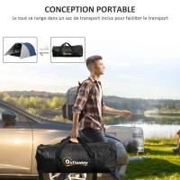 Outsunny Tente de camping familiale 3-4 personnes étanche légère ventilée facile à monter, dim. 390L x 315l x 188H cm(m-7)