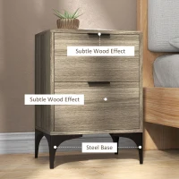 HOMCOM Set of Two Wood Effect Bedside Tables(m-6)
