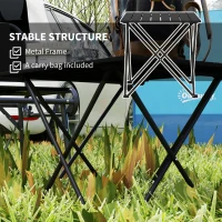 Outsunny Folding Camping Table, Lightweight Metal Picnic Table with Carry Bag, Foldable Table for Outdoor Camping, Picnic, Hiking, BBQ, Fishing, Black(m-5)