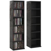 HOMCOM Set of Two 102 CD Storage Units - High Gloss Black(m-1)