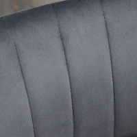 HOMCOM Lot de 2 tabourets de bar design contemporain avec repose-pieds hauteur réglable et pivotant - revêtement tissu effet velours - pied métal - gris(m-9)