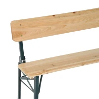 Outsunny Portable Folding Camping Picnic Trestle Beer Table and 2 Bench Set Wooden Garden Furniture Patio Dining Party BBQ Chairs Stools(m-8)