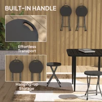 Outsunny Set of Four Folding Carry Stools - Charcoal Grey(m-7)