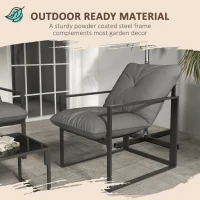 Outsunny Four-Piece Relaxed Back Garden Dining Set - Black/Grey(m-6)