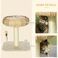 PawHut 51cm Cat Tree Kitten Tower, with Sisal Scratching Post, Top Bed, Toy Ball(m-5)