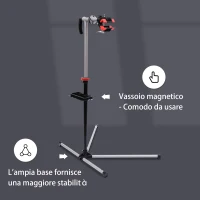 HOMCOM Cavalletto per Manutenzione Bici con Altezza Regolabile e Rotazione a 360°, 100x66x109-180cm(m-5)