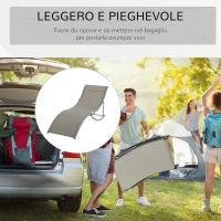 Outsunny Set 2 Sdraio da Giardino Pieghevoli, Lettino Prendisole in Alluminio e Textilene, 61x165x63cm(m-6)