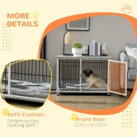 PawHut Indoor Dog Crate Furniture, Side End Table, with Soft Washable Cushion, Lockable Doors, for Small and Medium Dogs(m-6)