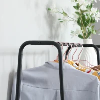 HOMCOM Perchero de Ropa de Madera con 4 Estantes y Barra para Colgar para Dormitorio Salón 101x39x160 cm Marrón Rústico(m-8)