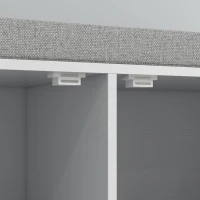 HOMCOM Banc meuble à chaussures, 2 placards, meuble d'entrée avec coussin rembourrée, 84l x 35P x 50H cm, blanc(m-9)