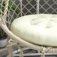 Outsunny Coussin de chaise de jardin rond pour fauteuil cocon - coussin de remplacement avec attaches - dim. Ø80 x 10H cm(m-7)