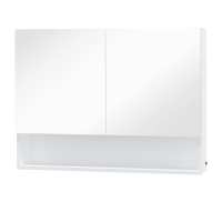 HOMCOM Armadietto con specchio 80cm x 60cm x 15cm Bianco