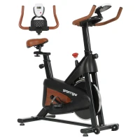 SPORTNOW Quiet Stationary Exercise Bike with Adjustable Resistance, Seat, Black(m-1)