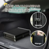 PawHut Rampa Plegable para Perros de Aluminio con Superficie Antideslizante Asa y Gancho Carga 60 kg  158x43,5x2,5 cm Negro(m-6)