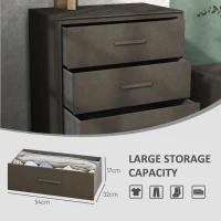 HOMCOM Velvet-Feel Chest of Four Drawers - Brown(m-4)