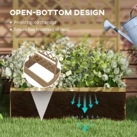 Outsunny Wooden Trellis Planter Box, Raised Garden Bed to Grow Vegetables, Herbs and Flowers, Natural Tone(m-6)