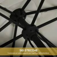 Outsunny Parasol de jardin inclinable à poussée manuelle avec aération en métal polyester haute densité 180g/m² gris clair(m-7)