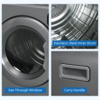 HOMCOM 6kg Vented Tumble Dryer, Freestanding, Wall Mounted, Stackable, Portable Dryer with 7 Programmers, Grey(m-5)