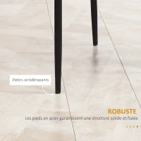 HOMCOM Lot de 4 chaises de salle à manger avec dossier haut, revêtement synthétique et pieds en acier, noir(m-7)