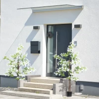 HOMCOM Artificial Plants Honeysuckle Flower in Pot Fake Plants with Curved Boots for Indoor Outdoor 15x15x150cm Set of 2 White(m-10)