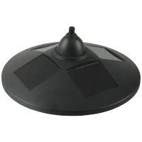 Outsunny Lampadaire de jardin luminaire extérieur solaire LED 3 têtes 150 Lm jardinière intégrée dim. 41,5L x 41,5l x 189H cm noir(m-8)