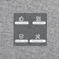 HOMCOM Silla de Comedor Tapizada en Lino Sintético Transpirable con Asiento Acolchado y Patas de Madera 57x56x72cm Gris(m-6)