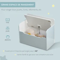 HOMCOM Coffre à jouets pour enfants banc meuble de rangement vérin pneumatique 60 x 30 x 50 cm blanc(m-6)
