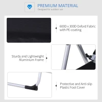 Outsunny Folding Camping Chair, Patio Armchair, 3-Position Adjustable Recliner Reclining Seat with Pillow for Outdoor Garden - Black(m-7)