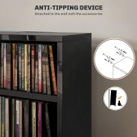 HOMCOM Set of Two 102 CD Storage Units - High Gloss Black(m-7)