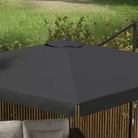 Outsunny 3m Cantilever Parasol, with Four-Position Canopy - Grey(m-8)
