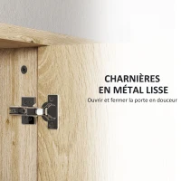 HOMCOM Armoire de salle de bain avec miroir armoire de toilette miroir mural 3 étagères ouverts 60 x 20 x 60 cm bois naturel(m-7)