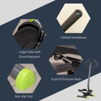 HOMCOM Twister Stepper, Step Machine with Adjustable Resistance, LCD Screen - Grey(m-7)