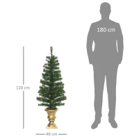 HOMCOM Albero di Natale Artificiale da 120cm con 60 Luci LED e 140 Rami per Interni, Verde(m-3)