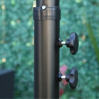 Outsunny Parasol déporté octogonal parasol LED inclinable manivelle piètement acier dim. Ø 3 x 2,6H m vert(m-8)