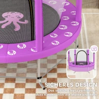 AIYAPLAY Kindertrampoline met Veiligheidsnet, voor Binnen en Buiten, 3-6 Jaar, Paars(m-7)