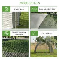 PawHut Galvanised Outdoor Chicken Coop, with Cover, for 8-12 Chickens, Hens, Ducks, Rabbits, 3 x 3.8 x 2.2m - Silver Tone(m-7)
