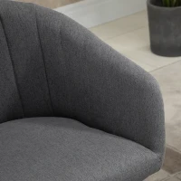 HOMCOM Set 2 Sedie Imbottite Moderne con Rivestimento in Tessuto per Soggiorno e Salotto, Grigio Scuro(m-8)