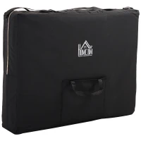 HOMCOM 2 Section Portable Foldable Lightweight Aluminium Massage Table Couch Beauty Bed with FREE Carry Bag Black(m-7)