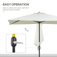 Outsunny Balcony Half Parasol Semi Round Umbrella Patio Crank Handle (2.3 m, Beige)- NO BASE INCLUDED(m-5)