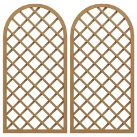 Outsunny Lot de 2 treillis en bois - panneau arc pour plantes grimpantes - dim. un panneau : 60L x 120H cm(m-1)