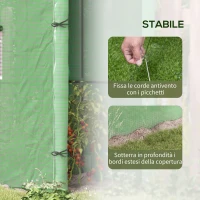 Outsunny Serra da Giardino a Muro con 2 Porte Avvolgibili e Copertura in PE Anti UV, 200x80x200cm, Verde(m-7)