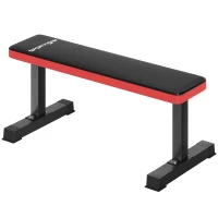 SPORTNOW Panca Piana per Pesi e Addominali in Acciaio con Cuscino e Capacità 300kg, 106x26x48cm, Nero(m-10)