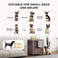 PawHut Dog Crate Table for Medium and Large Dogs with Magnetic Door for Indoor Use, 60 x 55 x 70 cm, Purple(m-7)