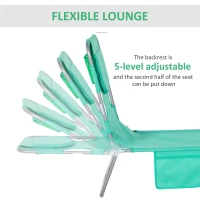 Outsunny Foldable Sun Lounger with Reading Hole - Green(m-4)