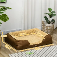 PawHut Calming Dog Bed Pet Mattress w/ Removable Cover, Anti-Slip Bottom, for Medium Dogs, 90L x 69W x 21Hcm - Brown(m-3)