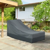 Outsunny Rectangular Patio Furniture Cover for Chairs Water UV Resistant Protection 600D Oxford Fabric Rattan Lounge Clean Cover, 200 x 86 x 82cm(m-11)