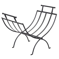 Outsunny Range-bûches rack à bûches design contemporain 60L x 35l x 45H cm pliable métal noir(m-1)