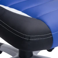HOMCOM Chaise de bureau fauteuil racing sports pivotante réglable roulettes ergonomique PU 71 x 64 x 105,5-115,5 noir et bleu(m-8)
